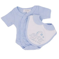 'Cuddle & Hugs' vest and bib set - Blue Bodysuit / Vest Tiny Baby 