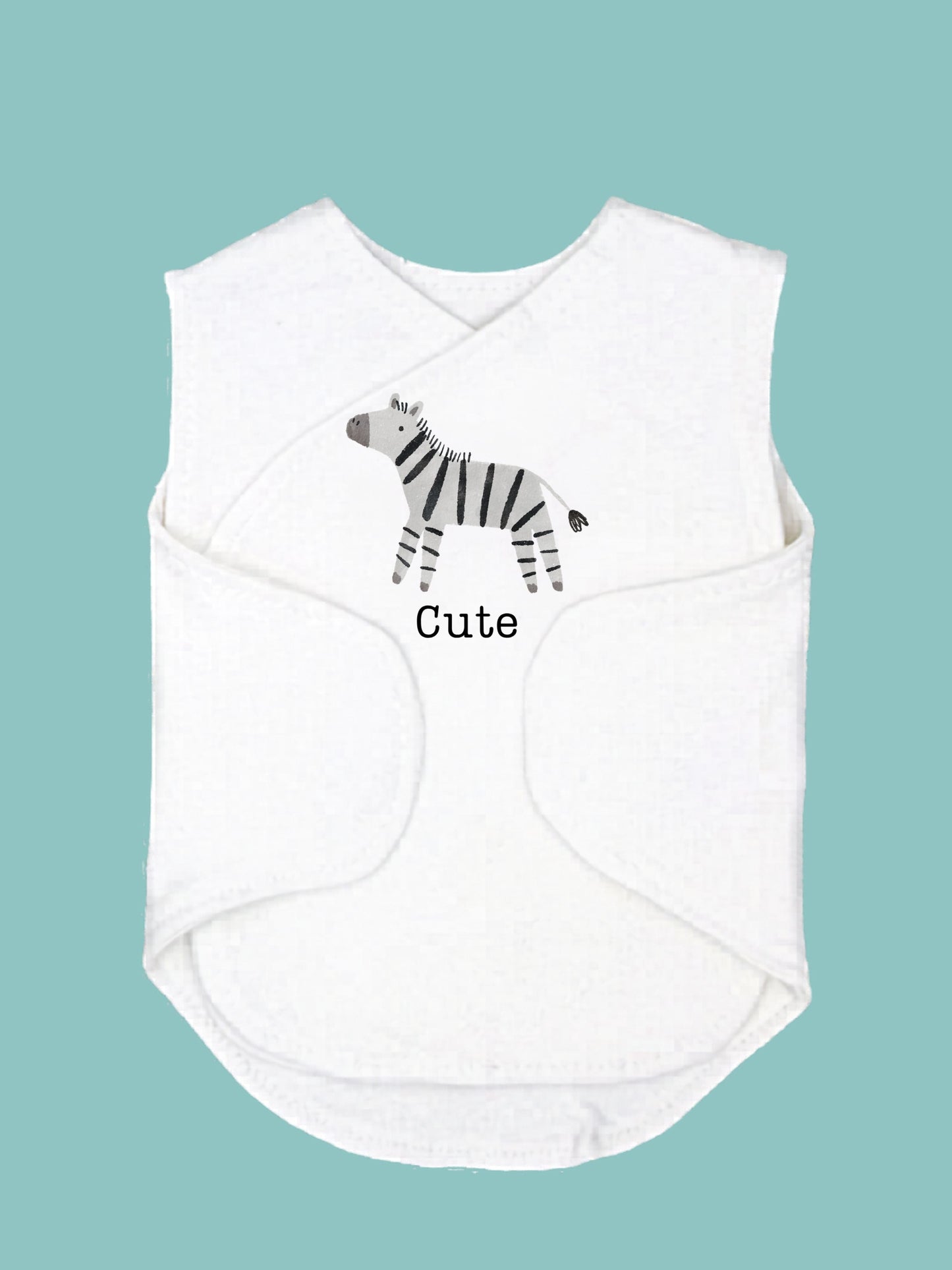 'Cute ' Zebra Incubator Vest with Knotted Hat - organic cotton Bodysuit / Vest Little Dreamer 