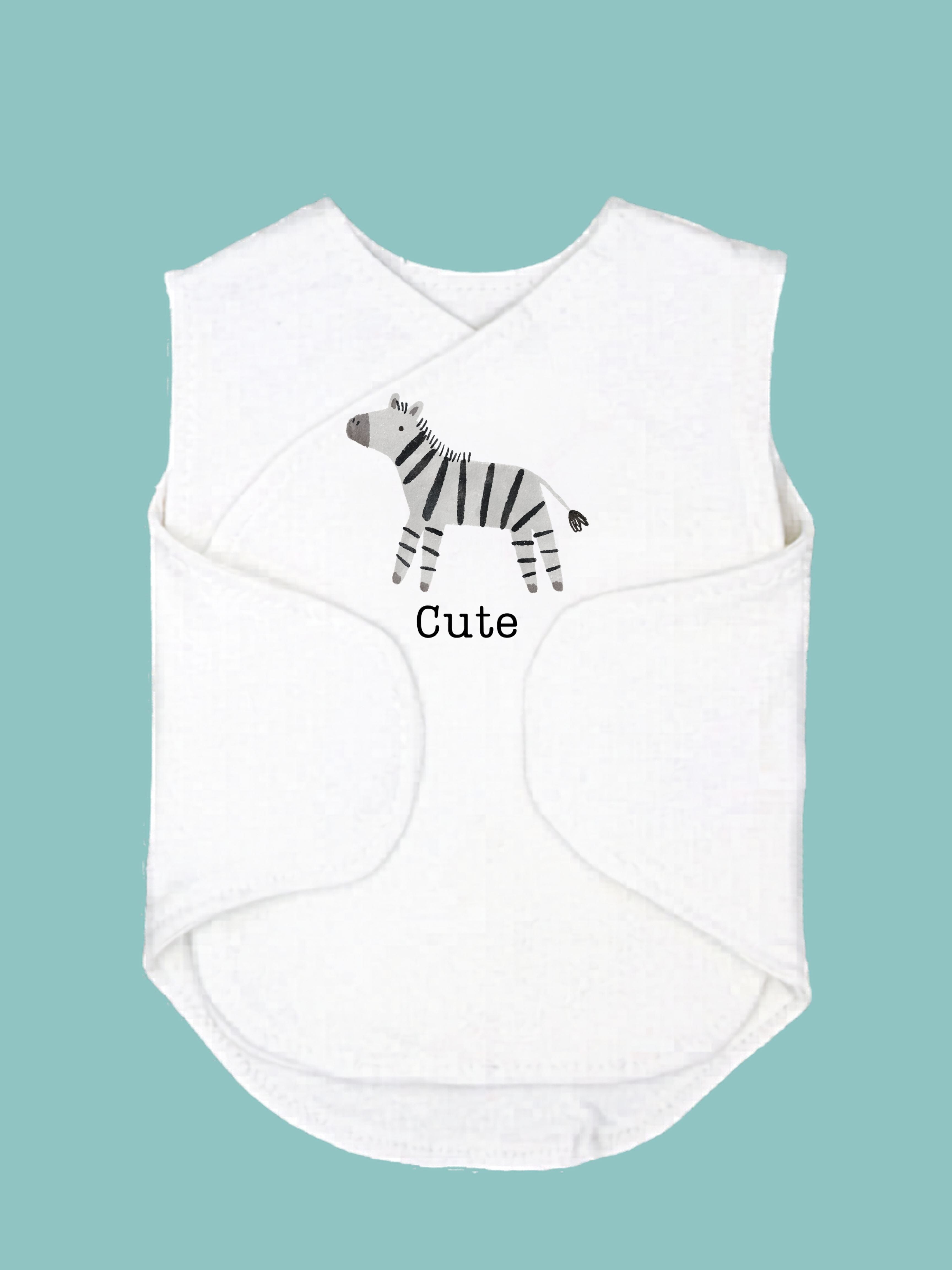'Cute ' Zebra Incubator Vest with Knotted Hat - organic cotton Bodysuit / Vest Little Dreamer 