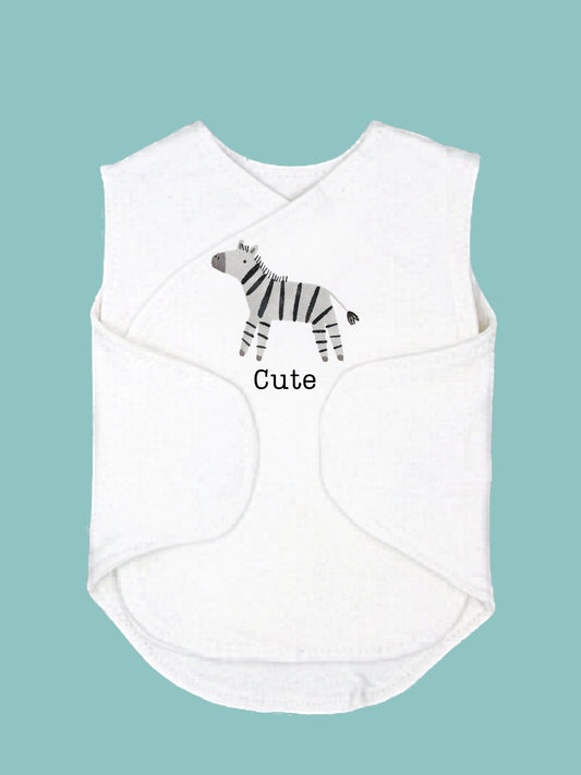 'Cute ' Zebra Incubator Vest with Knotted Hat - organic cotton Bodysuit / Vest Little Dreamer 