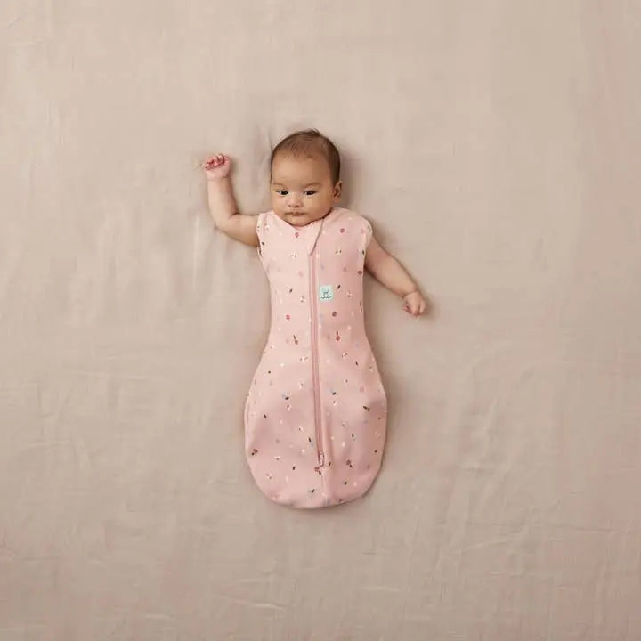 Ergopouch - Organic All Year Cocoon Swaddle Bag -Pink Daisies -1 Tog Sleeping Bag ErgoPouch - Australia 