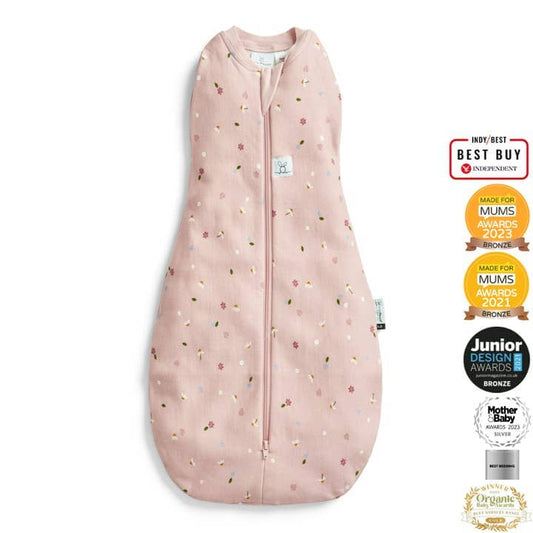 Ergopouch - Organic All Year Cocoon Swaddle Bag -Pink Daisies -1 Tog Sleeping Bag ErgoPouch - Australia 