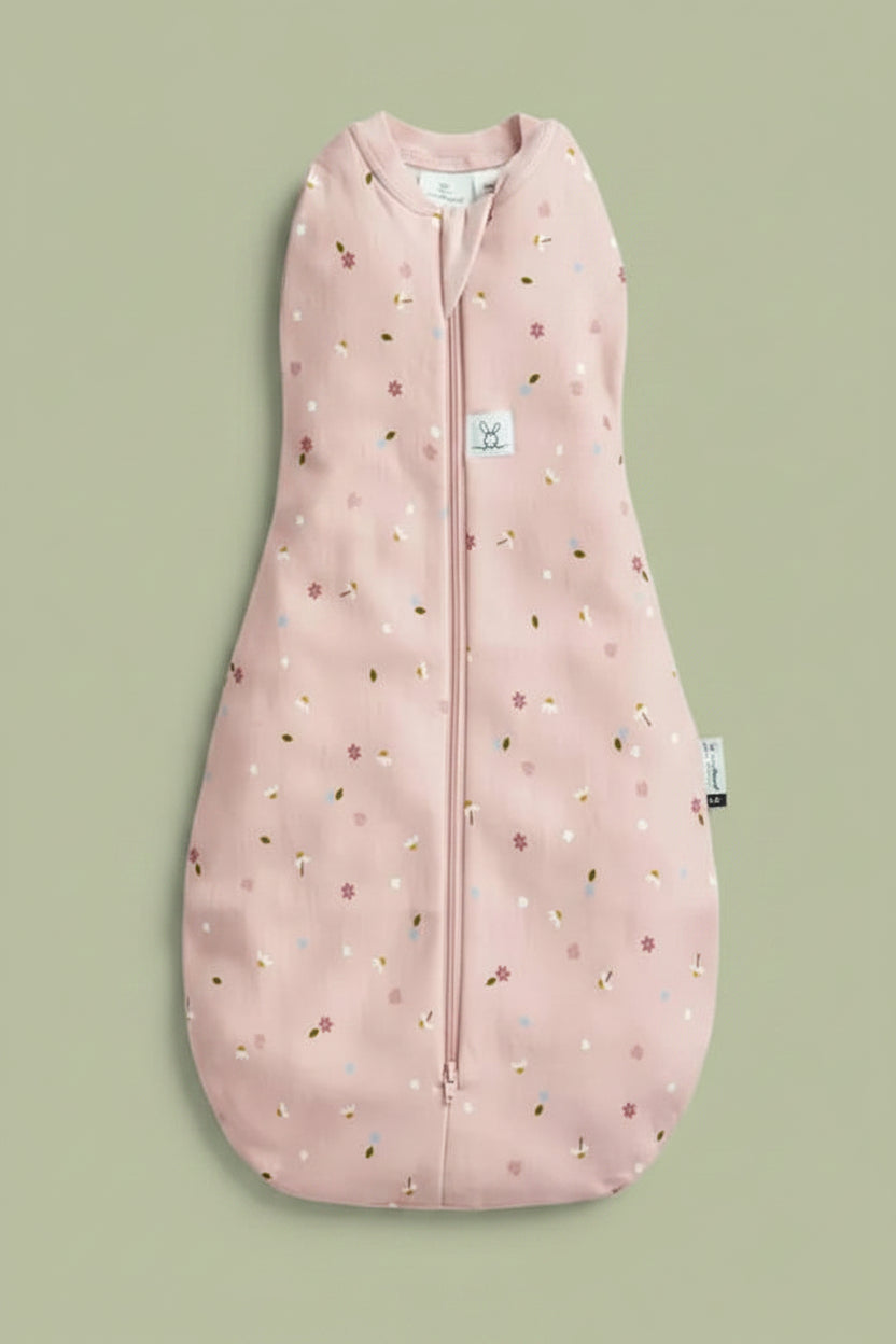 Ergopouch - Organic All Year Cocoon Swaddle Bag -Pink Daisies -1 Tog Sleeping Bag ErgoPouch - Australia 
