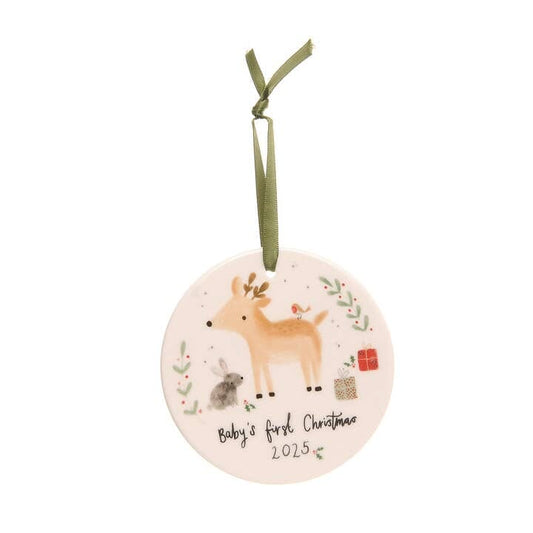 Baby's First Christmas Reindeer & Rabbit 2025 Ceramic Decoration Christmas Decoration Ziggle Baby 