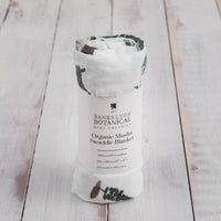 Muslin Swaddle Blanket, Organic - Home Print Swaddle Blanket Banks-Lyon Botanical 