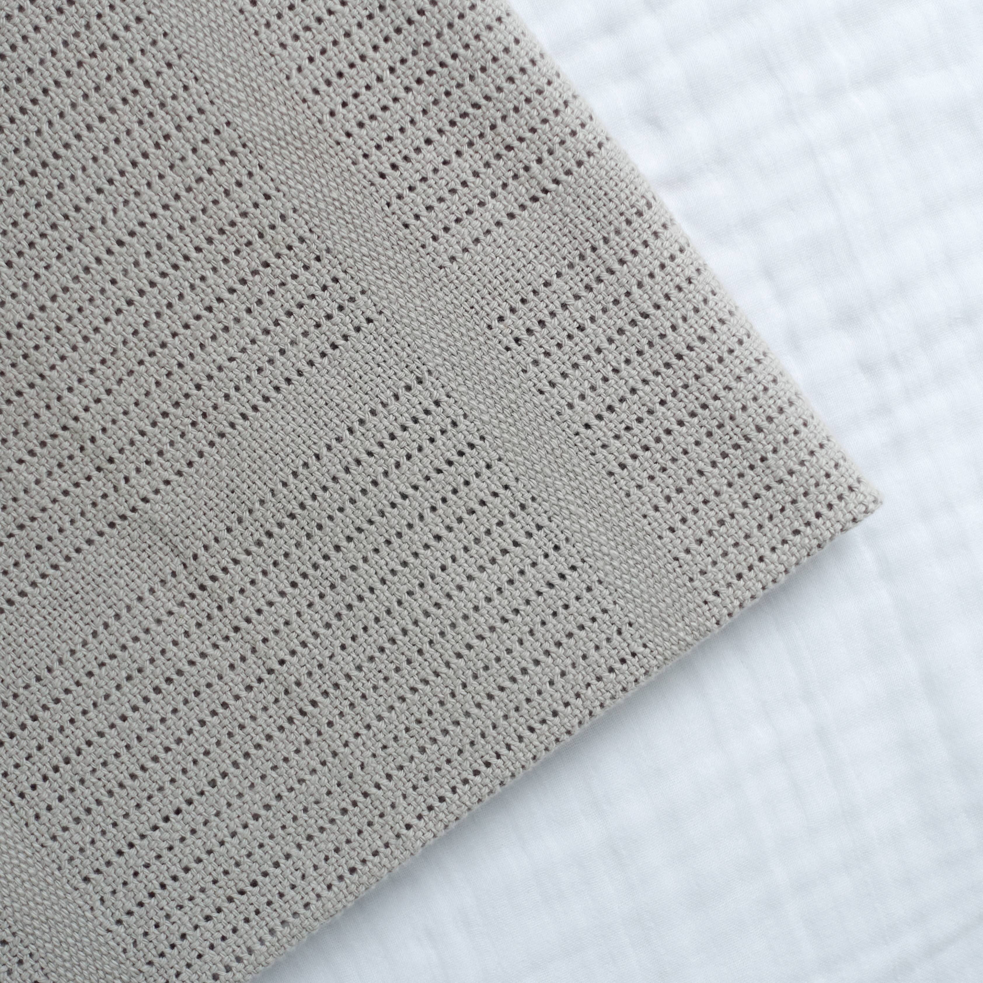 Bright Bots Cellular Blankets 100% Cotton Grey - 90cm x 75cm Muslin Muslinz 