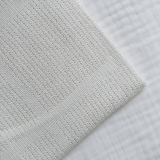 Bright Bots Cellular Blankets 100% Cotton White - 90cm x 75cm Muslin Muslinz 