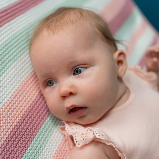 Ziggle Baby - Pink, White, Green Stripes Blanket Blanket Ziggle Baby 