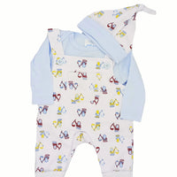 Diggers 3 Piece Gift Set - White/Blue : Dungarees, Top & Hat Outift Just too Cute 