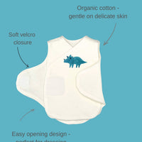 2 Pack NICU Vests, Organic Cotton, Dino Discovery, Velcro Bodysuit / Vest Little Dreamer 