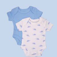 Premature baby Vest 2 pack, Dino & Blue