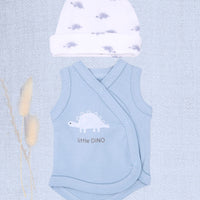 2 Pack Incubator Vest & Hat Sets, Dinos - Organic Cotton
