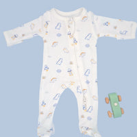 2 Pack Zipped Sleepsuits - Dinosaurs in Space