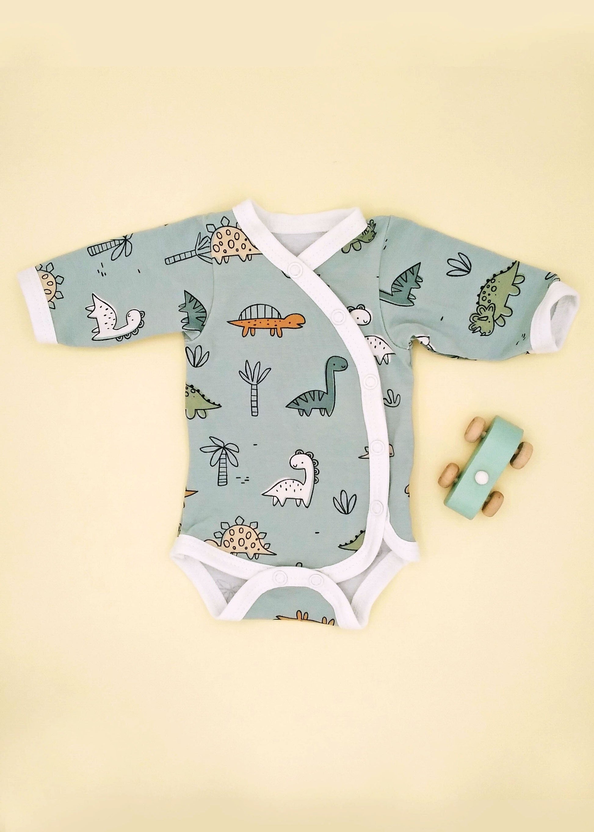 Bodysuit, Dino Buddies, Teal Bodysuit / Vest Tiny & Small 