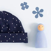 Premature Baby Hat, Blue, Midnight Snow Tiny & Small