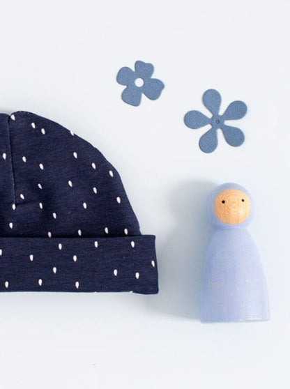 Premature Baby Hat, Blue, Midnight Snow Tiny & Small