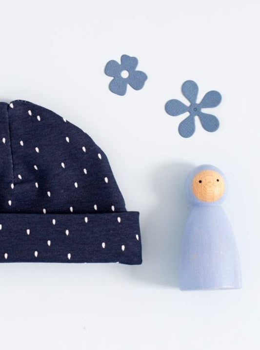 Premature Baby Hat, Blue, Midnight Snow Tiny & Small