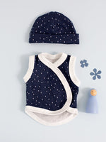 Incubator Vest & Round Hat Set, Midnight Snow