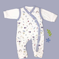 Dungaree & Top Set, Acorn Wood - Blue Trim Dungaree Tiny & Small 