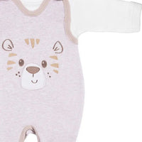 Early Baby Top & Tiger Footed Dungarees Set - Ecru EEVI