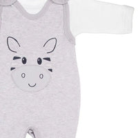 Zebra Footed Dungarees and Top Set - Grey EEVI