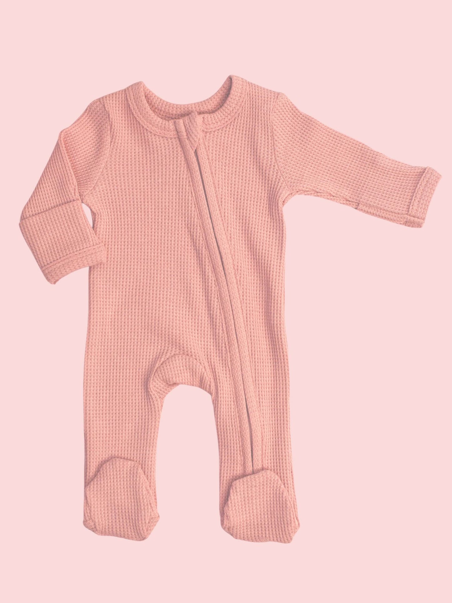 Premature Baby Sleepsuit With 2 Zips & Mitts - Dusky Pink Sleepsuit / Babygrow Little Dreamer 