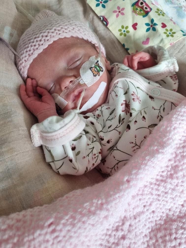 Sleepsuit for Premature Babies, Blossom Sleepsuit / Babygrow Tiny & Small 