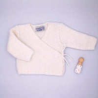 Cream Knitted Wrap-Around Cardigan Cardigan / Jacket La Manufacture de Layette 