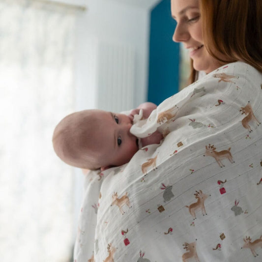 Ziggle Muslin - Christmas Reindeer & Rabbit - 80 x 80 cm Swaddle Blanket Ziggle Baby 