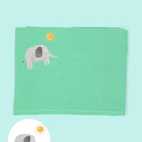 Elephant 'Safari Dreams' Muslin - multiple colours available Muslin Little Mouse Baby Clothing & Gifts mint green 