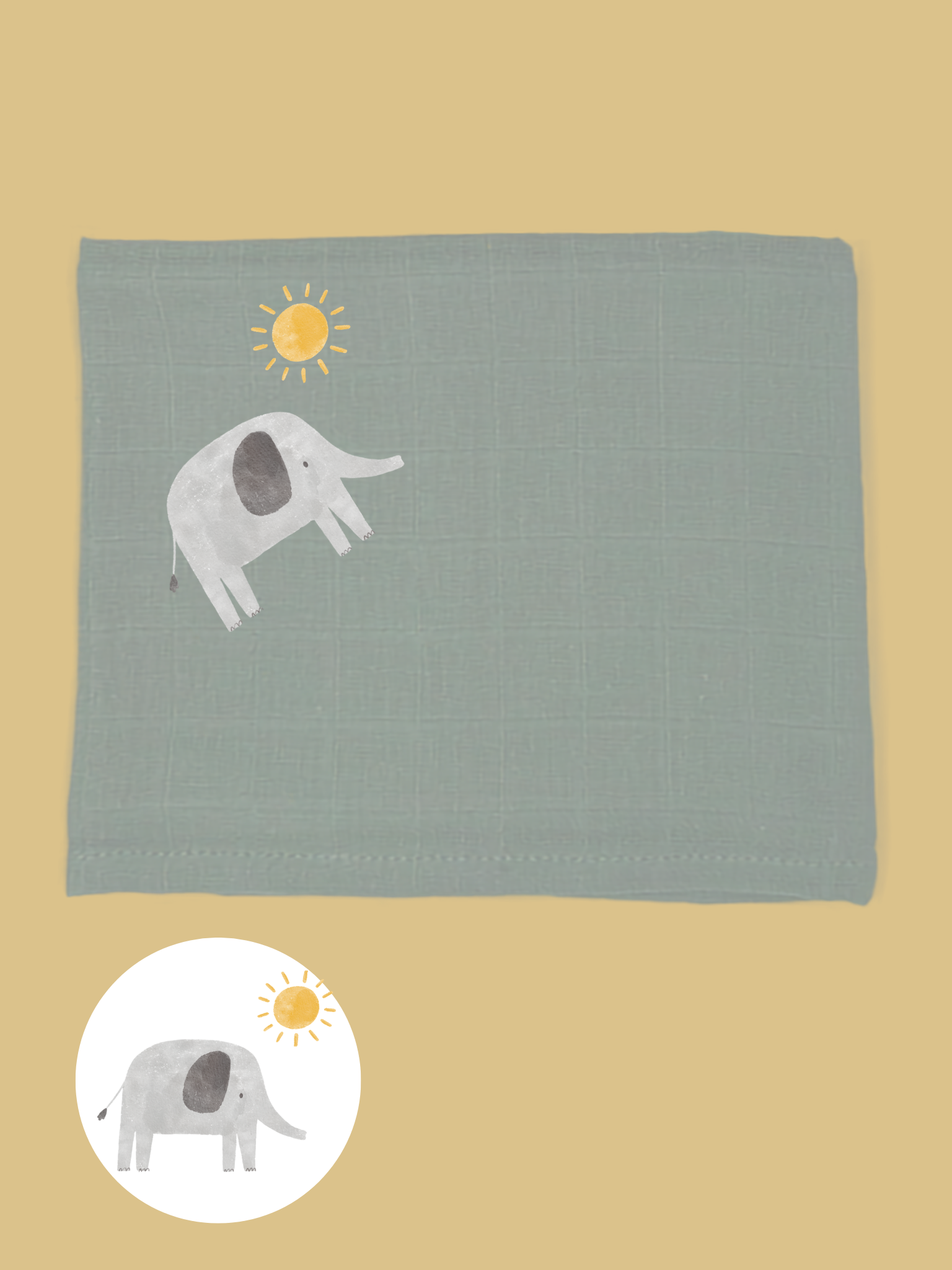 Elephant 'Safari Dreams' Muslin - multiple colours available