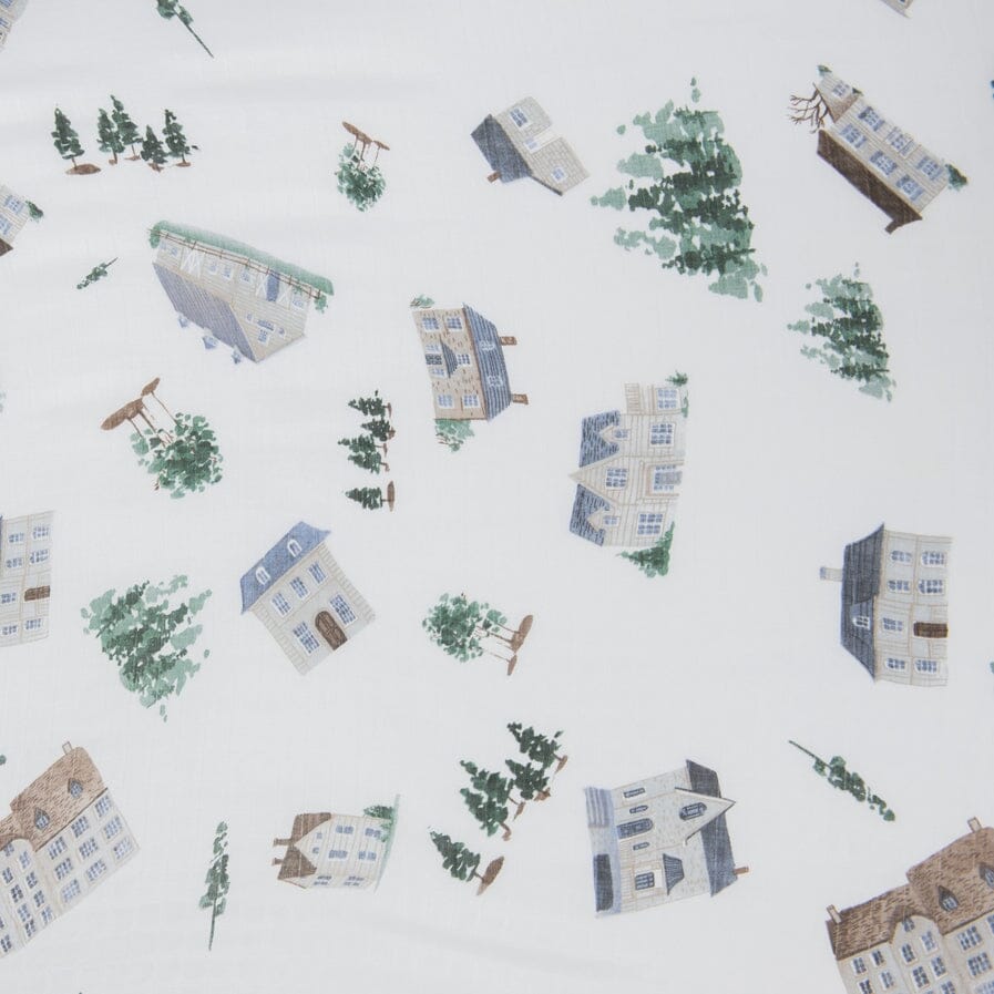 Muslin Swaddle Blanket, Organic - Home Print Swaddle Blanket Banks-Lyon Botanical 