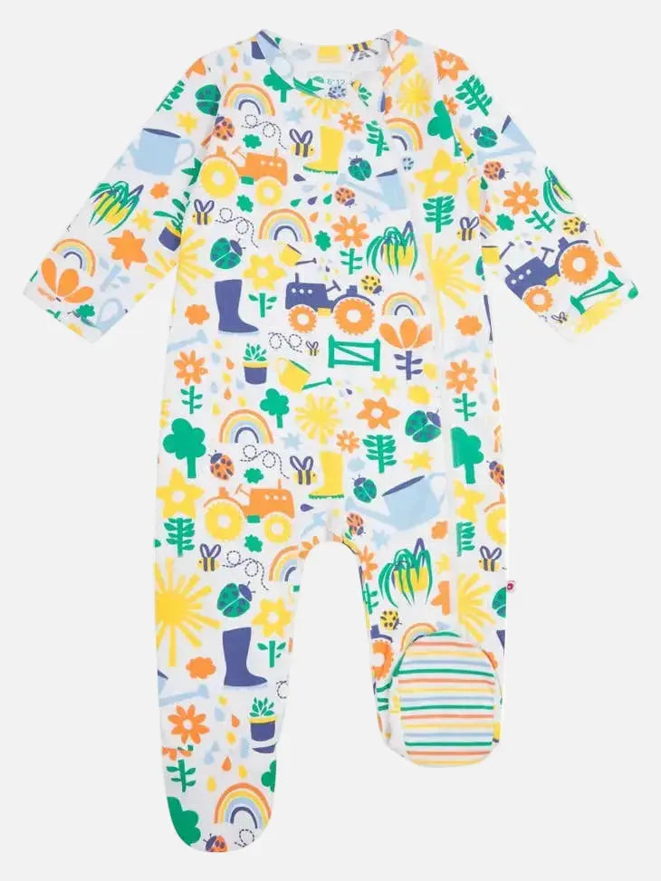 Piccalilly Zip-up Footed Sleepsuit - Potting Shed Sleepsuit / Babygrow Piccalilly 
