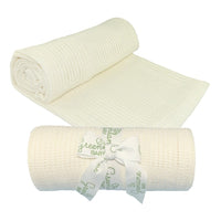 Cream Baby Bamboo Cotton Cellular Blanket - 90cm x 75cm (One blanket) Muslinz