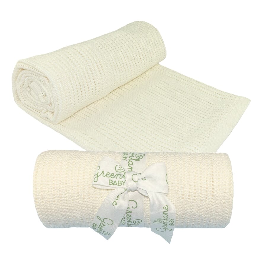 Cream Baby Bamboo Cotton Cellular Blanket - 90cm x 75cm (One blanket) Muslinz