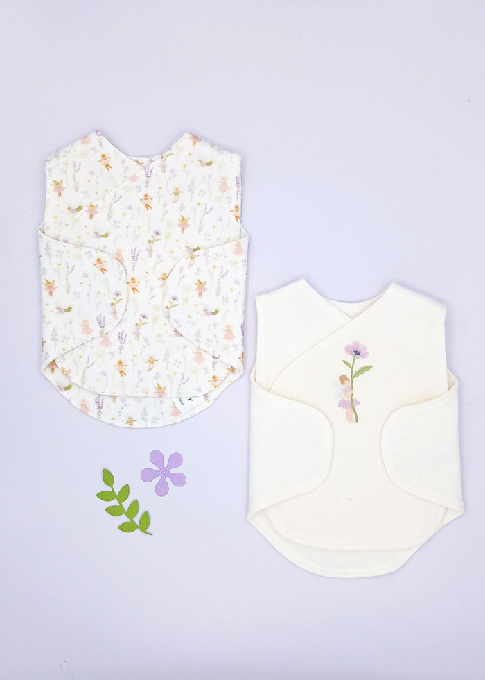 NICU Vest 2 Pack, Fairy Garden, Organic Cotton, Velcro Closures