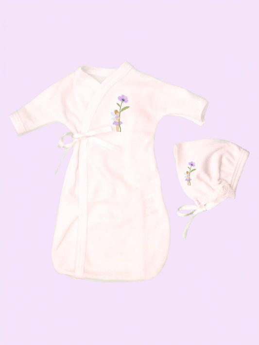 Flower Fairy Baby Bereavement Gown & Bonnet, Organic (Burial Gown) Bereavement gown Tiny & Small 