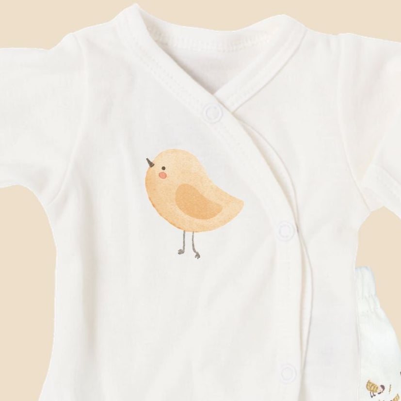 WORK IN PROGRESS! Organic Cotton Premature Baby Wrap Top, Trouser Set & Socks- Farmtime Top & Trousers Tiny & Small 
