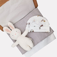 Farmyard Rabbit Gift Box - Hat, Muslin and Rattle Little Mouse Baby Clothing & Gifts