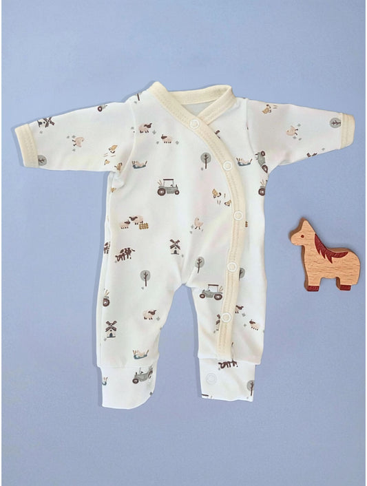 Prem Baby Sleepsuit, Farmtime Sleepsuit / Babygrow Tiny & Small 