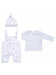 Farmyard 3 Piece Gift Set - White/Grey : Dungarees, Top & Hat Outfit Just too Cute 