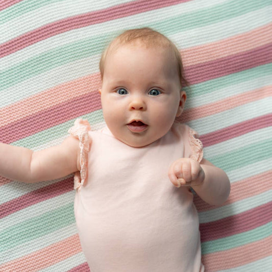 Ziggle Baby - Pink, White, Green Stripes Blanket Blanket Ziggle Baby 