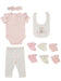 Floral Ribbed 10 Piece Layette Set Set Lilly & Jack 