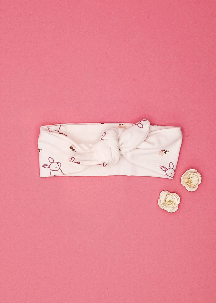 Premature Baby Headband, Floral Bunny