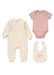 Flowers 3 Piece Layette Set Set Rock a Bye Baby 