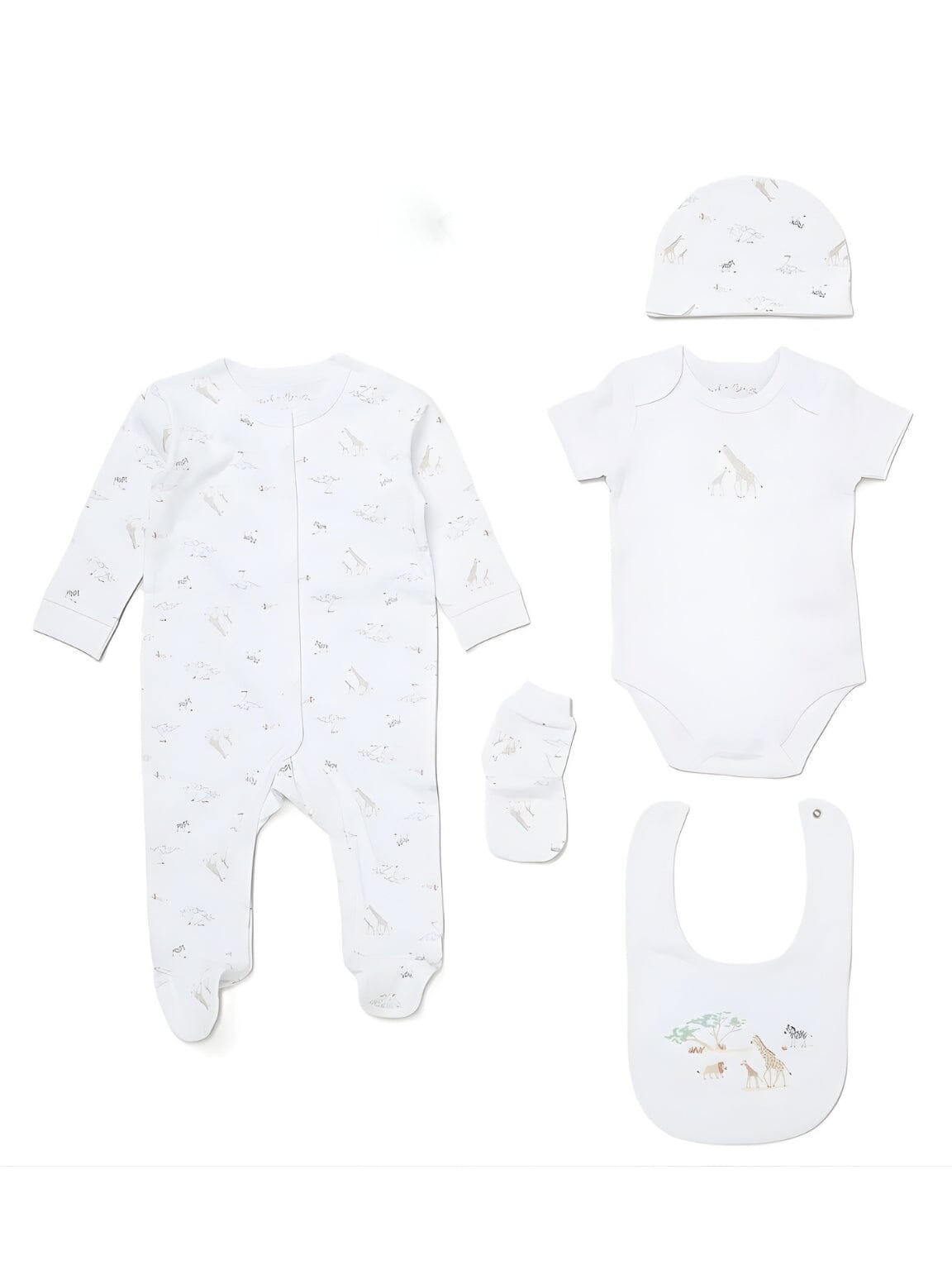 'Soft Safari' 5 Piece Layette Gift Set Set Rock a Bye Baby 
