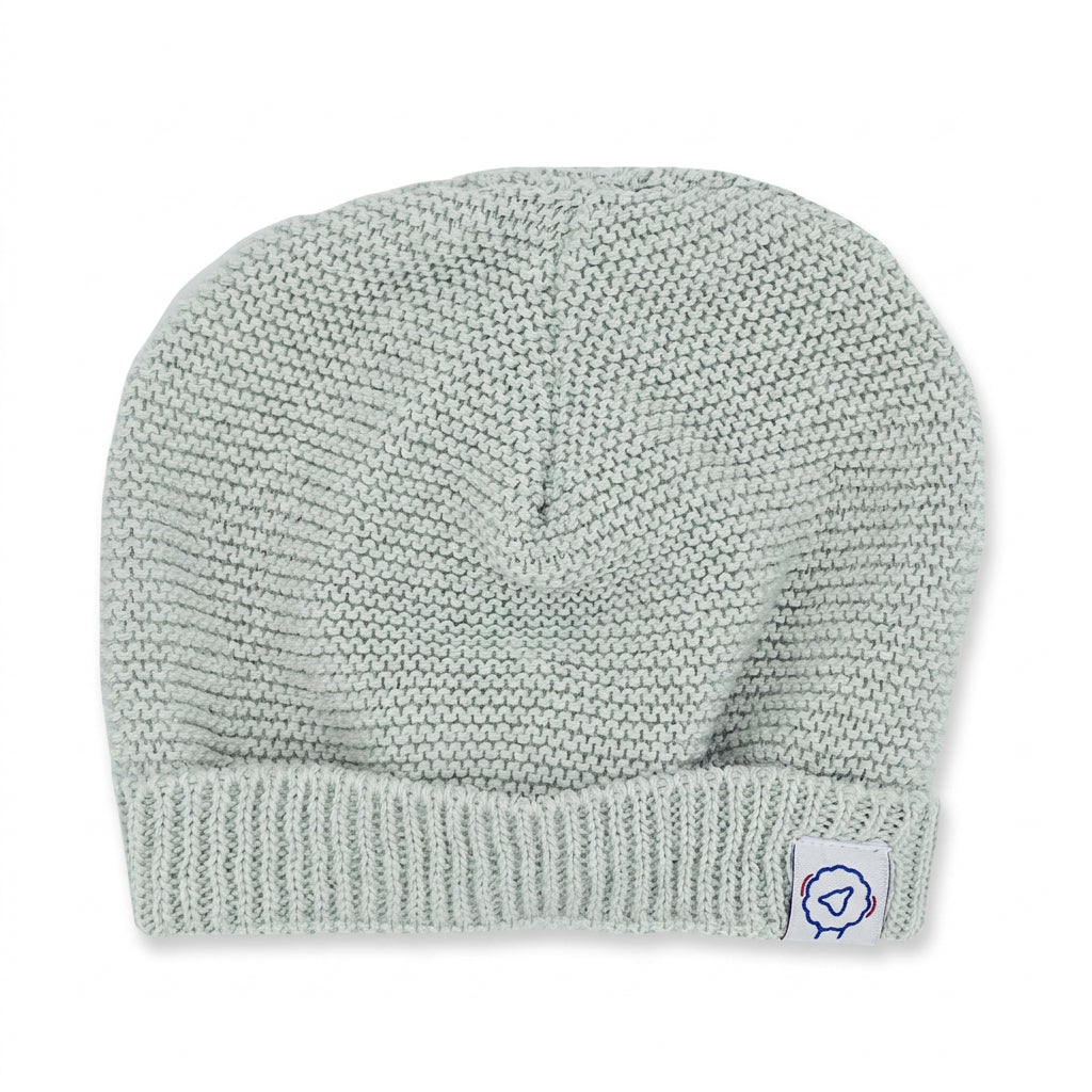 Cotton Knitted Hat - Green/Grey Hat La Manufacture de Layette 