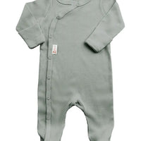 Sage Green Ribbed Sleepsuit Sleepsuit / Babygrow Soft Touch 