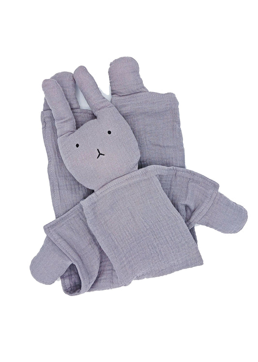Grey 100% Organic Cotton Rabbit Comforter Little Dreamer