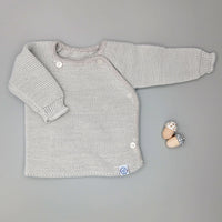 Knitted Light Grey Cardigan Cardigan / Jacket La Manufacture de Layette 